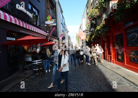 Le pub chaleureux et animé Temple Bar à Dublin, en Irlande. Banque D'Images