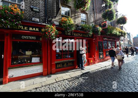 Le pub chaleureux et animé Temple Bar à Dublin, en Irlande. Banque D'Images