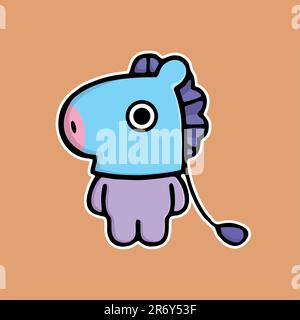 joli ensemble de bt21 grands autocollants motif vectoriel Illustration de Vecteur