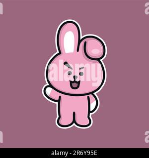 joli ensemble de bt21 grands autocollants motif vectoriel Illustration de Vecteur