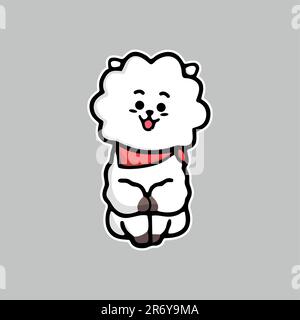 joli ensemble de bt21 grands autocollants motif vectoriel Illustration de Vecteur