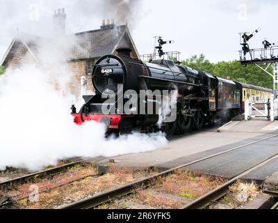 North York Moors Railway Steam Engine Eric Treacy à la gare de Grosmont Banque D'Images