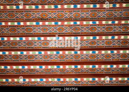 Plafond peint au Palais Bahia Banque D'Images