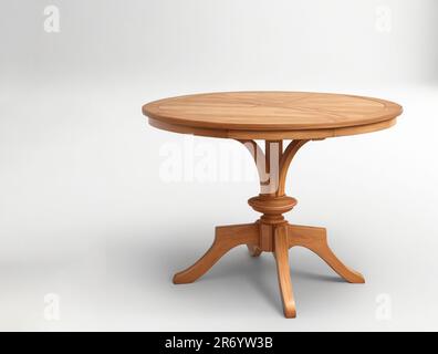 table en bois vide vue de dessus isolée sur fond blanc Banque D'Images