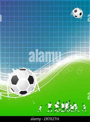 Arrière-plan de football pour votre conception. Joueurs sur terrain, Soccer ball Illustration de Vecteur