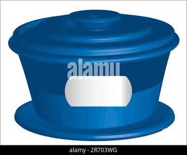 Conteneur fermé bleu avec couvercle, cadre blanc pour texte, vecteur 3D Illustration de Vecteur