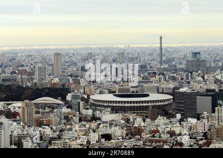 Vue sur la ville de Tokyo depuis le bâtiment Shibuya Scramble Square. Tokyo, Japon. Banque D'Images