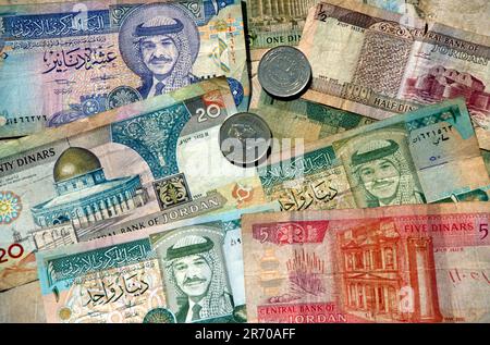 Dinar de devise jordanienne Banque D'Images