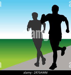 Une image de coureurs rapides. Illustration de Vecteur