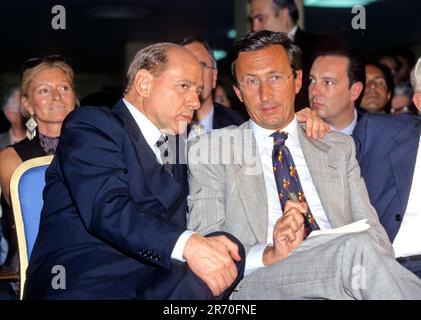 SILVIO BERLUSCONI CON GIANFRANCO FINI © MASSIMO DI VITA Banque D'Images