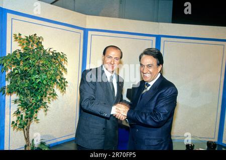 SILVIO BERLUSCONI CON EMILIO FEDE © MASSIMO DI VITA Banque D'Images