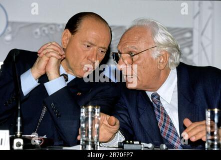 SILVIO BERLUSCONI CON MARCO PANNELLA © MASSIMO DI VITA Banque D'Images