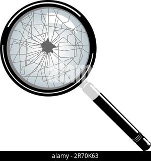 vecteur de loupe cassé isolé sur fond blanc Illustration de Vecteur