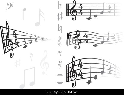 fond musical abstrait avec notes et signes Illustration de Vecteur