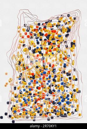 peinture numérique, art numérique, peinture abstraite, art abstrait, art coloré, art coloré, peinture colorée, peinture colorée, abstrait coloré, Banque D'Images