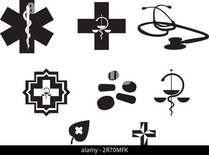 matériel médical noir et blanc - illustration Illustration de Vecteur