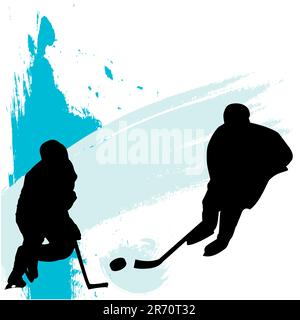 illustration vectorielle des joueurs de hockey sur glace Illustration de Vecteur