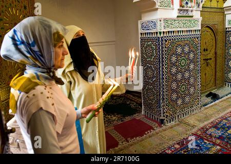 Maroc. FES. Mosquée Moulay Idriss II Banque D'Images