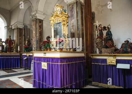 Italie. Sicile. Trapani. Église de Purgatorio. sede misteri. mystères du siège social Banque D'Images