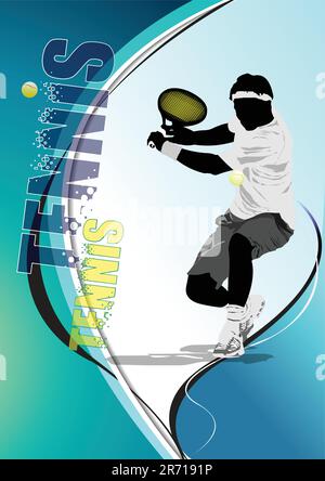 Eps10 tennis player poster. Vector illustration couleur eps 10 pour les concepteurs Illustration de Vecteur