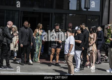 Stockholm, Suède. 10th juin 2023. DaN Bilzerian, joueur de poker arménien-américain et influent sur les médias sociaux, et son entourage à Stockholm, en Suède, au 10 juin 2023. Photo: Anna-Karin Nilsson/Expressen/TT/code 7141 crédit: TT News Agency/Alay Live News Banque D'Images