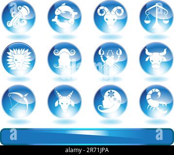 Une image des 12 symboles du zodiaque. Illustration de Vecteur