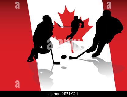 illustration vectorielle des joueurs de hockey sur glace Illustration de Vecteur