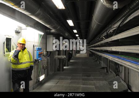 Barrières du système Mose pour protéger Venise des hauts niveaux d'eau Banque D'Images