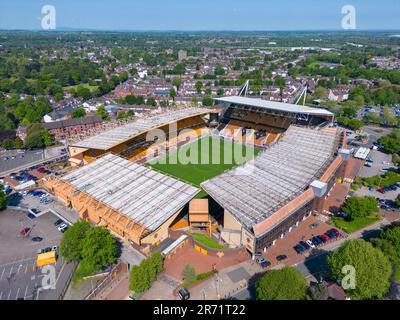 Wolverhampton, Royaume-Uni. Stade Molineux, stade de Wolverhampton Wanderers, image aérienne. 26th mai 2023. Banque D'Images