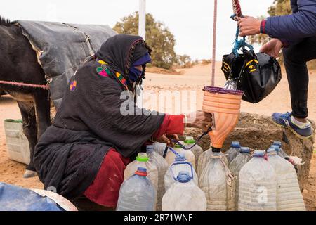 Maroc. Taouz. puits d'eau Banque D'Images