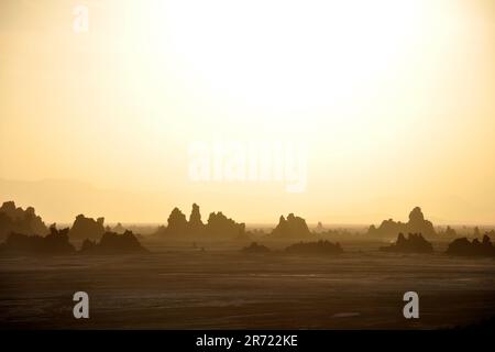 Djibouti. Région du lac Abbe. paysage Banque D'Images