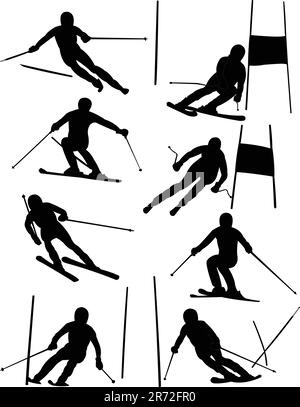 collection ski alpin - vector Illustration de Vecteur