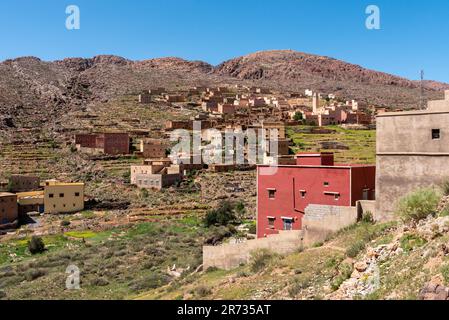 Un petit village dans les montagnes de l'anti-Atlas au Maroc Banque D'Images