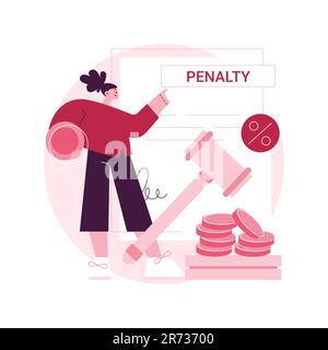 Illustration du vecteur de concept abstrait payer les pénalités.Intérêts sur retard de paiement, payer des pénalités en ligne, ne pas produire d'impôts, amende, responsabilité partagée individuelle,métaphore abstraite des conflits financiers. Illustration de Vecteur