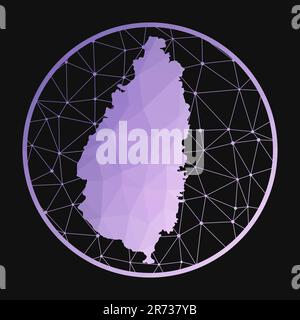 Icône Sainte-Lucie. Carte polygonale vectorielle de l'île. Icône Sainte-Lucie dans un style géométrique. Illustration de Vecteur