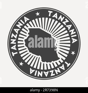Logo de la Tanzanie ronde. Badge de voyage vintage avec le nom circulaire et la carte du pays, illustration vectorielle. Peut être utilisé comme insigne, logotype, label, St Illustration de Vecteur