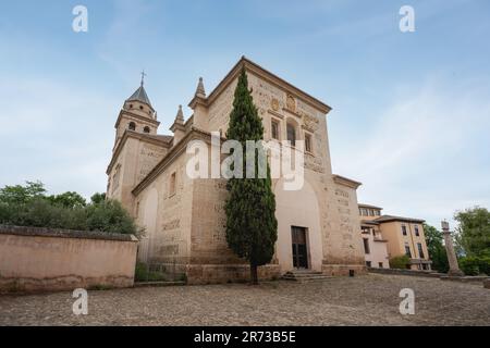 Eglise de Santa Maria de la Alhambra à l'Alhambra - Grenade, Andalousie, Espagne Banque D'Images