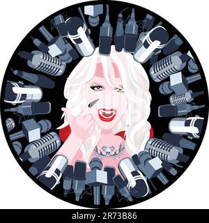 Scranton Pennsylvania, USA - 14 août 2017 - Britney Spears caricature - Vector Illustration de tenir contre moi musique vidéo Illustration de Vecteur