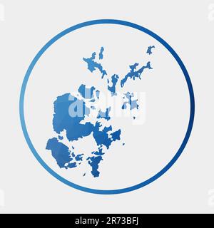 Icône des îles Orcades. Carte polygonale de l'îlot dans l'anneau de gradient. Rond bas poly Orkney Islands signe. Illustration vectorielle. Illustration de Vecteur