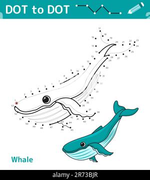 Jeu de chiffres point à point. Jeu de mathématiques pour enfants. Illustration de Vecteur