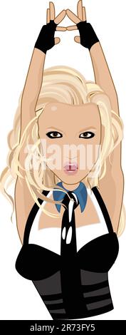 Scranton Pennsylvania, Etats-Unis - 14 août 2017 - Caricature de Britney Spears - Illustration vectorielle de In the zone Music Video Illustration de Vecteur