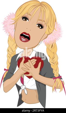 Scranton Pennsylvania, Etats-Unis - 14 août 2017 - Caricature de Britney Spears - Illustration vectorielle de Baby One More Time Music Video Illustration de Vecteur