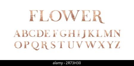 Collection de botanique, initiale, lettre femelle logos avec des éléments de plante organique rose. Délicates monogrammes pour mariage, boutique Illustration de Vecteur