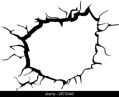 Icône de conception noire de fissure murale Illustration de Vecteur