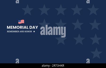 Message d'accueil simple Happy Memorial Day Background Design Vector. Illustration des fêtes nationales américaines. Rappelez-vous et honorez Illustration de Vecteur