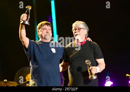 11 juin 2023 - Nashville, Tennessee - Randy Owen, Teddy Gentry, Alabama. Concert nocturne du festival de musique CMA 2023 au stade Nissan. (Credit image: © AdMedia via ZUMA Press Wire) USAGE ÉDITORIAL SEULEMENT! Non destiné À un usage commercial ! Banque D'Images