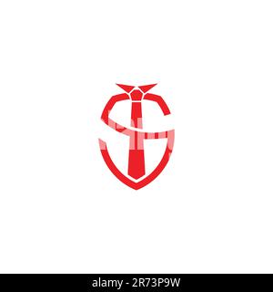 lettre s cravate shield homme d'affaires symbole vecteur Illustration de Vecteur