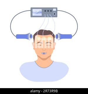 Thérapie électroconvulsive ECT pour le traitement de la dépression sévère Illustration de Vecteur