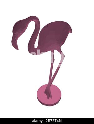 Illustration vectorielle flamants polygonale isolée sur fond blanc. Oiseau tropical exotique. Collection d'animaux de zoo. Joli personnage de dessin animé. Décoration e Illustration de Vecteur