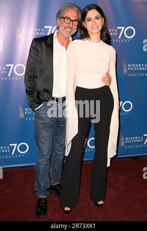 Rome, Italie. 12th juin 2023. Luciano Cannito (l) et Rossella Brescia (r) assistent au tapis rouge de la fête anniversaire 70th de Minerva Pictures au Palazzo Brancaccio. (Photo de Mario Cartelli/SOPA Images/Sipa USA) crédit: SIPA USA/Alay Live News Banque D'Images